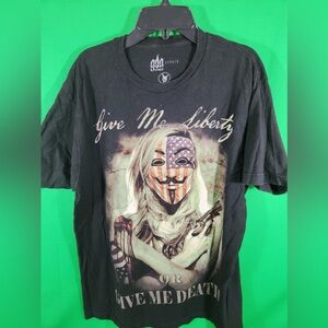 We The People Give Me Liberty Or Give Me Death Black Shirt.  L